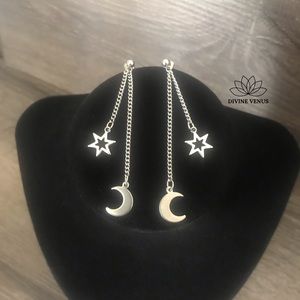 Star and Moon Handmade Stainless Steel Earrings